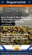 How singularityhub.com looks like on a mobile device such as an iPhone.