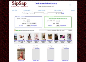 How sipsap.com looks like on a tablet such as an iPad.