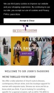 How sirjohnsfashions.com looks like on a mobile device such as an iPhone.