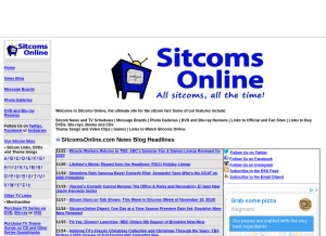 How sitcomsonline.com looks like on a tablet such as an iPad.