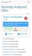 How site-stats.org looks like on a mobile device such as an iPhone.