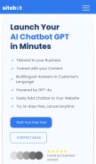 How sitebot.co looks like on a mobile device such as an iPhone.
