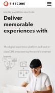 How sitecore.net looks like on a mobile device such as an iPhone.