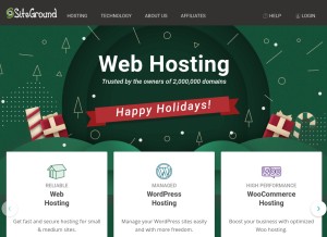 How siteground.com looks like on a tablet such as an iPad.
