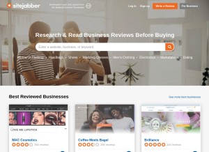 How sitejabber.com looks like on a tablet such as an iPad.