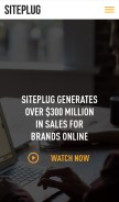 How siteplug.com looks like on a mobile device such as an iPhone.