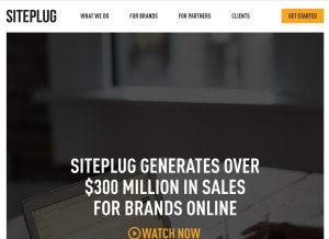 How siteplug.com looks like on a tablet such as an iPad.