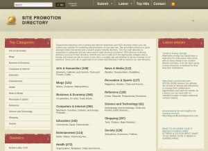 How sitepromotiondirectory.com looks like on a tablet such as an iPad.