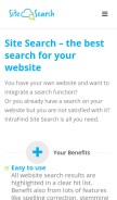 How sitesearch.cloud looks like on a mobile device such as an iPhone.