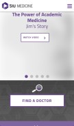 How siumed.org looks like on a mobile device such as an iPhone.