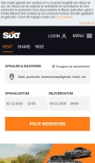 How sixt.be looks like on a mobile device such as an iPhone.