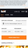 How sixt.ch looks like on a mobile device such as an iPhone.
