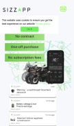 How sizzapp.com looks like on a mobile device such as an iPhone.