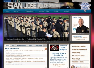 How sjpd.org looks like on a tablet such as an iPad.