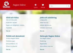 How skane.se looks like on a tablet such as an iPad.