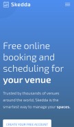 How skedda.com looks like on a mobile device such as an iPhone.