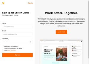 How sketch.cloud looks like on a tablet such as an iPad.