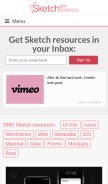 How sketchappsources.com looks like on a mobile device such as an iPhone.