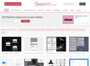 How sketchappsources.com looks like on a tablet such as an iPad.