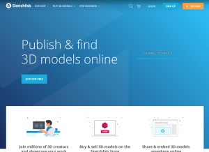 How sketchfab.com looks like on a tablet such as an iPad.