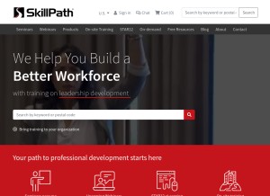 How skillpath.com looks like on a tablet such as an iPad.