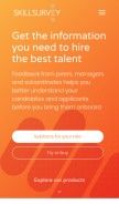 How skillsurvey.com looks like on a mobile device such as an iPhone.