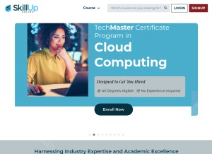 How skillup.online looks like on a tablet such as an iPad.