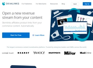 How skimlinks.com looks like on a tablet such as an iPad.