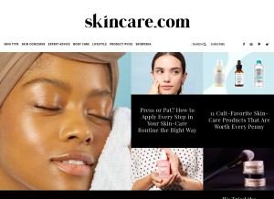 How skincare.com looks like on a tablet such as an iPad.