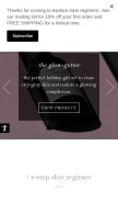 How skinregimen.com looks like on a mobile device such as an iPhone.
