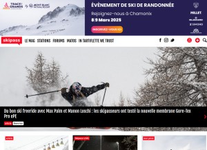 How skipass.com looks like on a tablet such as an iPad.