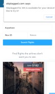 How skiplagged.com looks like on a mobile device such as an iPhone.