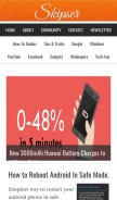 How skipser.com looks like on a mobile device such as an iPhone.