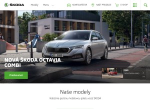 How skoda-auto.cz looks like on a tablet such as an iPad.