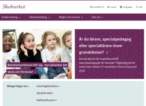 How skolverket.se looks like on a tablet such as an iPad.