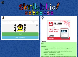 How skribbl.io looks like on a tablet such as an iPad.