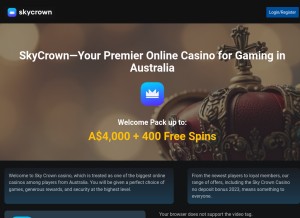 How sky-crown.net looks like on a tablet such as an iPad.