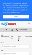 How sky-tours.com looks like on a mobile device such as an iPhone.