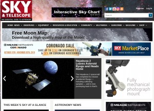 How skyandtelescope.com looks like on a tablet such as an iPad.