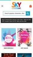 How skycostume.com looks like on a mobile device such as an iPhone.