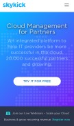 How skykick.com looks like on a mobile device such as an iPhone.