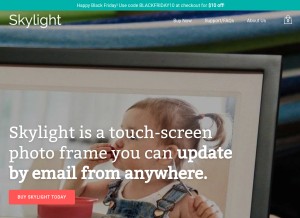How skylightframe.com looks like on a tablet such as an iPad.