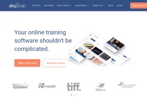 How skyprep.com looks like on a tablet such as an iPad.