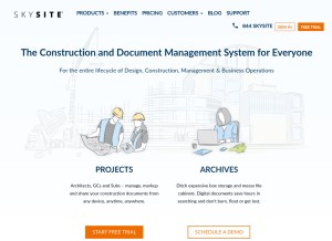 How skysite.com looks like on a tablet such as an iPad.