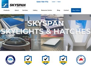 How skyspan.com.au looks like on a tablet such as an iPad.