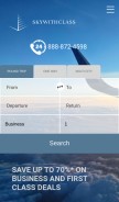 How skywithclass.com looks like on a mobile device such as an iPhone.