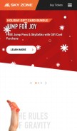 How skyzone.com looks like on a mobile device such as an iPhone.