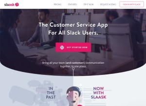 How slaask.com looks like on a tablet such as an iPad.