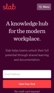How slab.com looks like on a mobile device such as an iPhone.