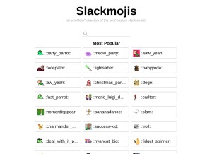 How slackmojis.com looks like on a tablet such as an iPad.